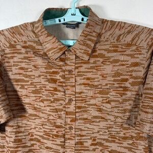 ExOfficio Shirt Mens XL Brown Outdoor Fishing Camo Lightweight Vented Hiking